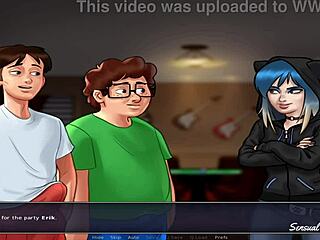 Oh wow, the nerd from Summertime Saga craves my monster cock for deepthroat!