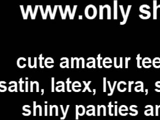 Petite Teen Boldly Shows Off Shiny Gold PVC Lingerie Fitting Her Small Tits Perfectly