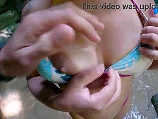 Naughty Latina Gives Pussy to Friend at Waterfall