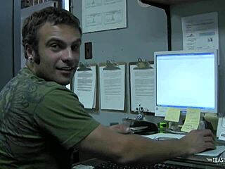 Office Brunette Gets Her Pussy Pounded Hard at Work