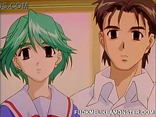 This kinky anime hottie is kissing passionately