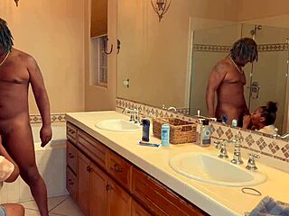 fun with ebony stepsister's big booty at pool