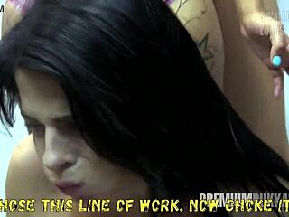 Whores gag on cum in blowbang