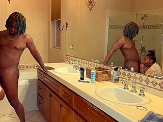 fun with ebony stepsister's big booty at pool