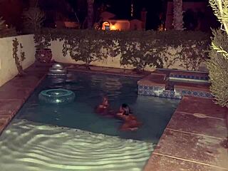 fun with ebony stepsister's big booty at pool