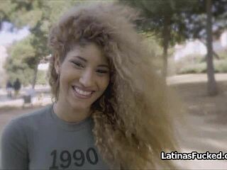 Curly latina couple needs monster cock after vibrating panties in hardcore action