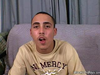 damn, this latin thug is taking his first black cock deep in his ass