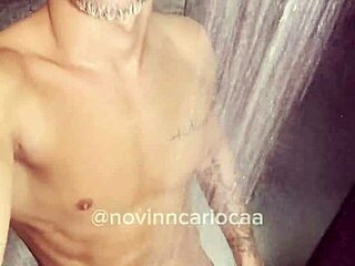 TikTok famous twink showers with clothes on until naked