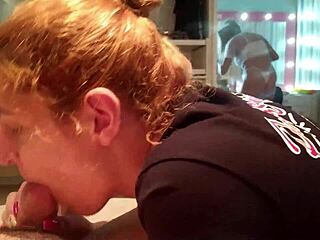 lucky guy gets blowjob from two blondes