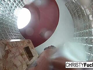 Hot shower fun with Christy Dahlia and Ivan?