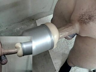 Fleshlight ball stretched fleshlight, fucking machine milks with cumshot