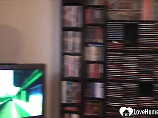 Hot BRUNETTE wears SOCKS while TEASING her ASS