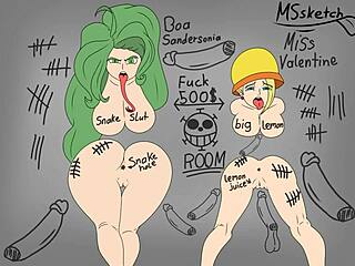 ميس فالنتاين من وان بيس في أكشن زب بري! مهاراتها الشفهية في الهينتاي مذهلة في هذا الضرب الكرتوني!