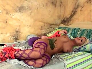 Busty blonde gets bound and photographed by her boyfriend