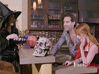 I seduce my cheating stepdaughter on Halloween for pussy fucking