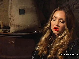 I felt so helpless as a tied-up lesbian slave watching another girl please our dominant mistress.