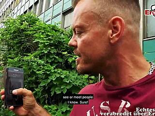 Mollige brunette milf gets pov fucked outdoors at German sex date 😏