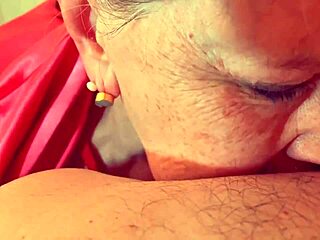 Cock sucking granny moans deeply