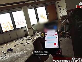 Mollige brunette milf gets pov fucked outdoors at German sex date 😏