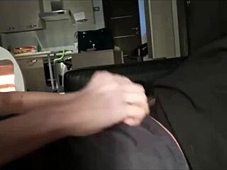 Blonde young 18+ girlfriend expertly sucks cock, receiving cum in mouth after intense handjob and cumshot.