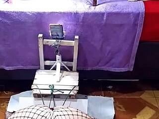 Exhibitionist Rips Clothes in Doggy Style Striptease