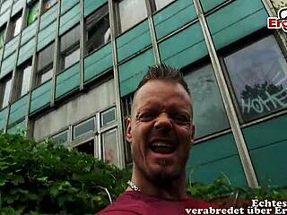 Mollige brunette milf gets pov fucked outdoors at German sex date 😏