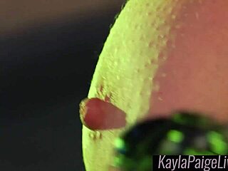 Blonde sweetie Kayla Paige enjoys solo relaxation with Hitachi