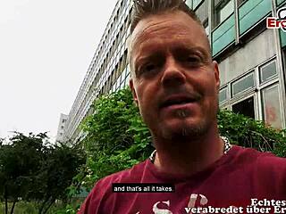 Mollige brunette milf gets pov fucked outdoors at German sex date 😏