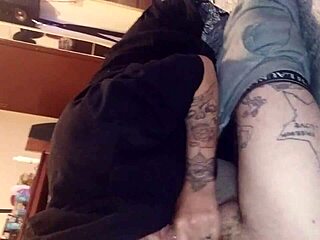 amanda gives deepthroat blowjob in casual scene