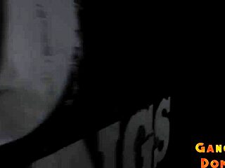 Gangbang slut gets anally fucked while sucking cocks in a group setting