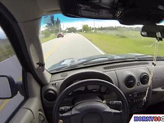 Soft natural tits bouncing in POV action