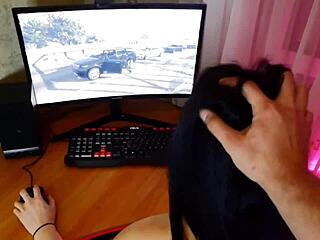 girl upset in game decides to fuck