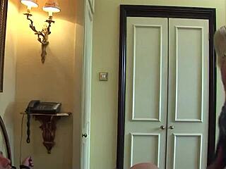 Blonde Lesbian Eats Pussy While Squeezing Big Tits