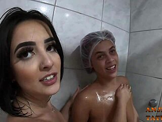 Taking a Steamy Shower with My 18-Year-Old Latina Friend Duda Pimentinha