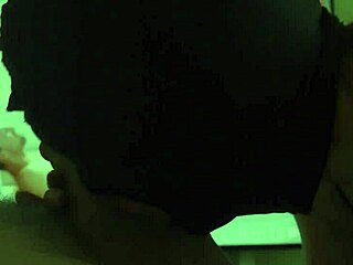 milf blows cock close-up while watching porn