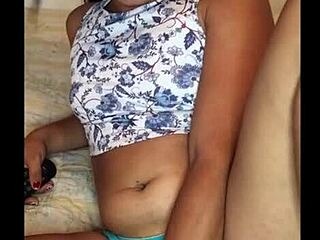 Colombian Tgirl Strokes Girlydick And Fingers Ass.