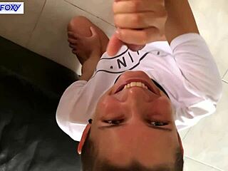 Stepdaughter gets caught masturbating, then stepdad sucks her dry and shares the cum in a homemade scene.