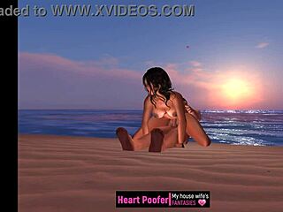 Cartoon Character Rides Wildly in Sunset Scene