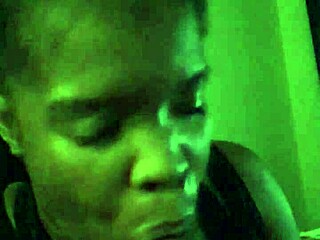 ebony gives sloppy head to black guy