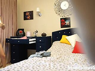 my naughty ex-girlfriend strips naked trying outfits in wardrobe.