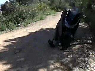 little spanish mature brunette fucking and sucking huge cock in the mountains 😍