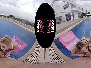 Havuzda Tabu Cowgirl Binme ve Sakso Keyfi