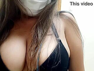 Busty Nurse Plays with Her Bouncing Tits in Doctor's Office