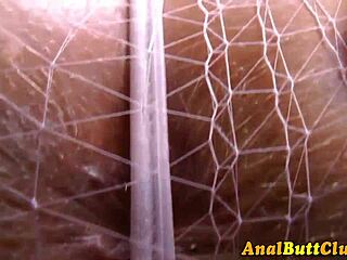 Slut inserts anal toy into her gaping big ass