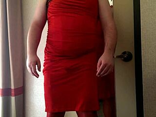 Gay Crossdresser Performs Seductive Striptease in Hotel Room