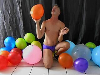 oh wow, balloon play with horny gay dilf richard lennox!