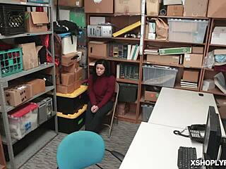 emotional monica saige cowgirls lp officer's cock in shop, feeling intense pleasure.