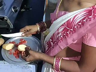 indian village couple banging doggystyle in kitchen