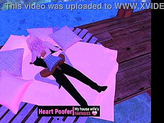 Intimate cartoon scene in the winter attire