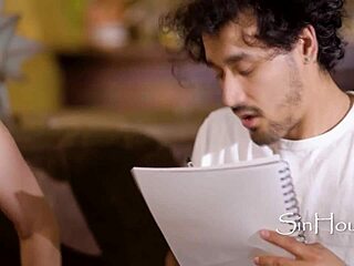 intriguing milf mother-in-law poses naked for stepson after seeing his sketches